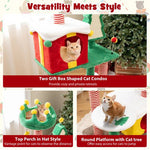  - Cute Christmas Cat Tree Cat Tower for Indoor Cats with Scratching Posts and Carpet - Outdoor Style Company