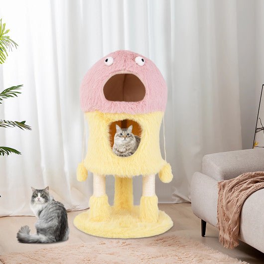  - Cute Monster - Themed Cat Tower with 2 Private Condos and 3 - Level Activity Center - Outdoor Style Company