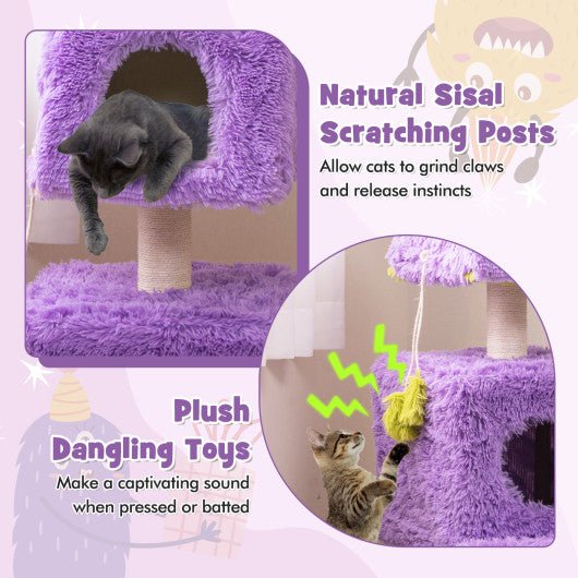  - Cute Monster - Themed Cat Tower with 2 Private Condos for Small Place - Outdoor Style Company