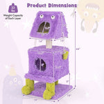  - Cute Monster - Themed Cat Tower with 2 Private Condos for Small Place - Outdoor Style Company