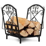  - Decorative Firewood Rack with Handles and Raised Legs - Outdoor Style Company