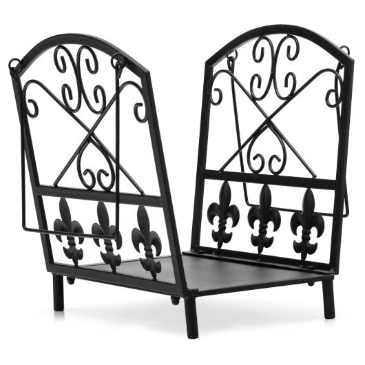  - Decorative Firewood Rack with Handles and Raised Legs - Outdoor Style Company