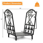  - Decorative Firewood Rack with Handles and Raised Legs - Outdoor Style Company