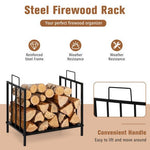  - Decorative Steel Firewood Log Holder with Handle - Outdoor Style Company