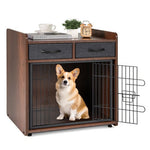  - Dog Crate Furniture Indoor Dog Cage with 2 Fabric Drawers End Table - Outdoor Style Company