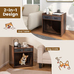  - Dog Crate Furniture Indoor Dog Cage with 2 Fabric Drawers End Table - Outdoor Style Company