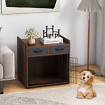  - Dog Crate Furniture Indoor Dog Cage with 2 Fabric Drawers End Table - Outdoor Style Company