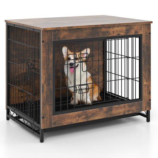  - Dog Crate Furniture with Double Lockable Doors and Removable Pull - out Tray - Outdoor Style Company