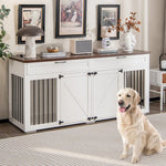  - Double Dog Crate Furniture Large Breed Wood Dog Kennel with Room Divider - Outdoor Style Company