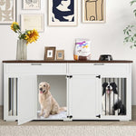  - Double Dog Crate Furniture Large Breed Wood Dog Kennel with Room Divider - Outdoor Style Company