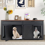  - Double Dog Crate Furniture Large Breed Wood Dog Kennel with Room Divider - Outdoor Style Company