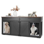  - Double Dog Crate Furniture Large Breed Wood Dog Kennel with Room Divider - Outdoor Style Company