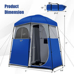  - Double - Room Camping Toilet Tent with Floor and Portable Storage Bag - Outdoor Style Company
