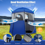  - Double - Room Camping Toilet Tent with Floor and Portable Storage Bag - Outdoor Style Company