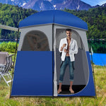  - Double - Room Camping Toilet Tent with Floor and Portable Storage Bag - Outdoor Style Company