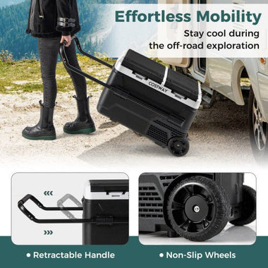  - Dual Zone 12V 42QT Car Refrigerator for Vehicles Camping Travel Truck RV Boat Outdoor and Home Use - Outdoor Style Company