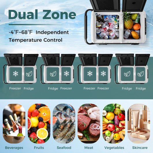  - Dual Zone 12V Car Refrigerator for Vehicles Camping Travel Truck RV Boat Outdoor and Home Use - Outdoor Style Company