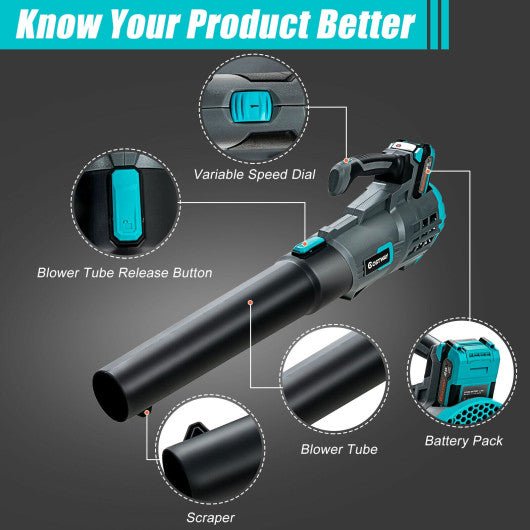  - Electrical Cordless Leaf Blower with Battery and Charger - Outdoor Style Company