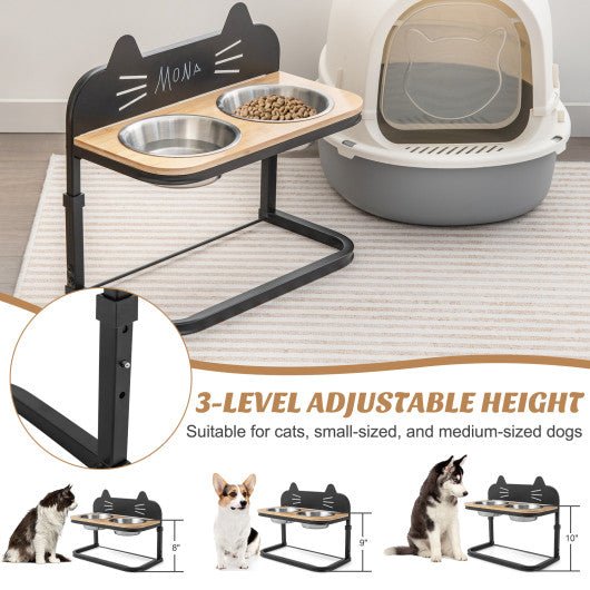  - Elevated Pet Feeder with 2 Stainless Steel Bowls for Cats and Small and Medium Dogs - Outdoor Style Company