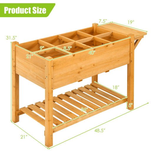  - Elevated Planter Box Kit with 8 Grids and Folding Tabletop - Outdoor Style Company