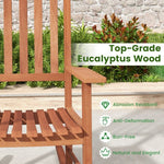  - Eucalyptus Wood Rocker Chair with Stable and Safe Rocking Base for Garden - Outdoor Style Company