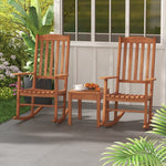  - Eucalyptus Wood Rocker Chair with Stable and Safe Rocking Base for Garden - Outdoor Style Company