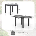  - Expandable Patio Dining Table for 4 - 6 People - Grey - Outdoor Style Company