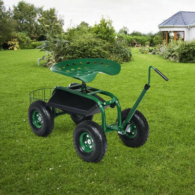  - Extendable Handle Garden Cart Rolling Wagon Scooter - Outdoor Style Company