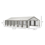 Outsunny 20' x 40' Heavy-duty Large Wedding Tent, Outdoor Carport Garage Party Tent, Patio Gazebo Canopy with Sidewall, Gray