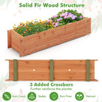  - Fir Wood Planter Box with 2 Drainage Holes and 3 Added Bottom Crossbars - Outdoor Style Company