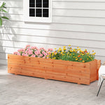  - Fir Wood Planter Box with 2 Drainage Holes and 3 Added Bottom Crossbars - Outdoor Style Company