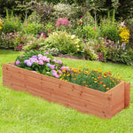  - Fir Wood Planter Box with 2 Drainage Holes and 3 Added Bottom Crossbars - Outdoor Style Company