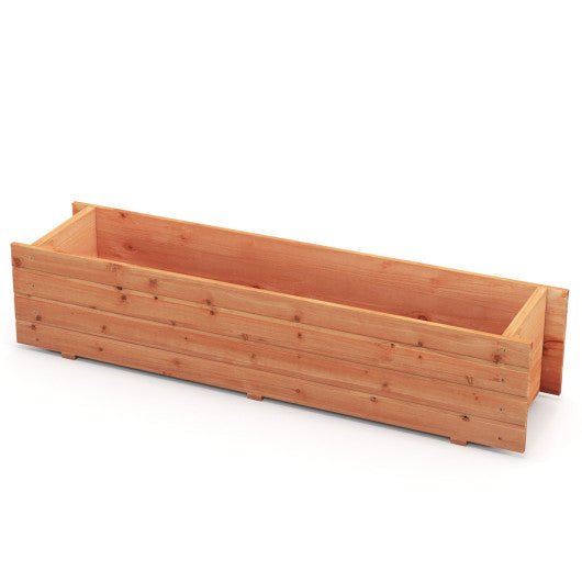  - Fir Wood Planter Box with 2 Drainage Holes and 3 Added Bottom Crossbars - Outdoor Style Company