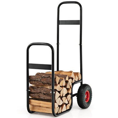  - Firewood Log Cart Carrier with Wear - Resistant and Shockproof Rubber Wheels - Outdoor Style Company