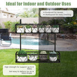  - Flower Pot Holder with Adjustable Hooks and 2 Planter Baskets - Outdoor Style Company