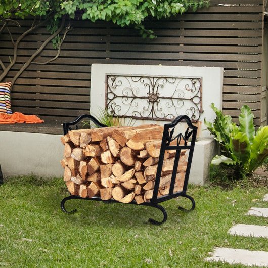  - Foldable Firewood Log Rack Steel Wood Storage Holder - Outdoor Style Company