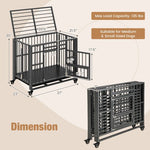  - Foldable Heavy - Duty Metal Dog Cage Chew - proof Dog Crate with Lockable Universal Wheels - Outdoor Style Company