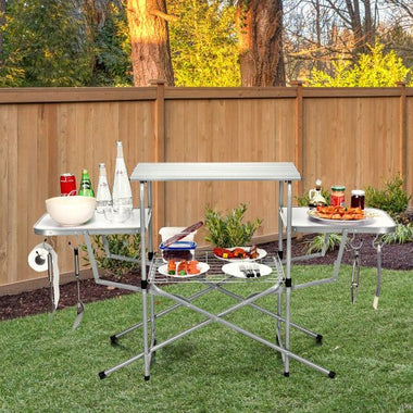  - Foldable Outdoor BBQ Table Grilling Stand - Outdoor Style Company