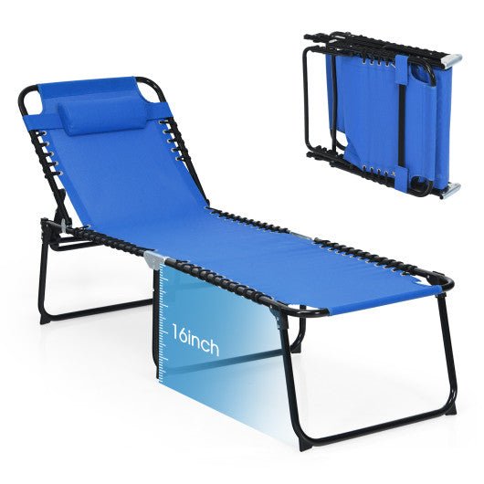  - Foldable Recline Lounge Chair with Adjustable Backrest and Footrest - Outdoor Style Company