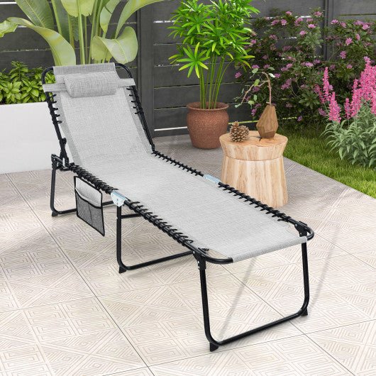  - Foldable Recline Lounge Chair with Adjustable Backrest and Footrest - Outdoor Style Company