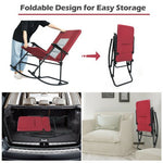  - Foldable Rocking Padded Portable Camping Chair with Backrest and Armrest - Outdoor Style Company