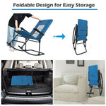  - Foldable Rocking Padded Portable Camping Chair with Backrest and Armrest - Outdoor Style Company