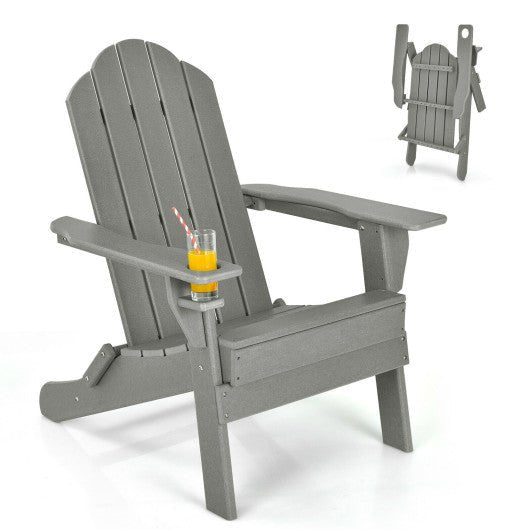  - Foldable Weather Resistant Patio Chair with Built - in Cup Holder - Outdoor Style Company