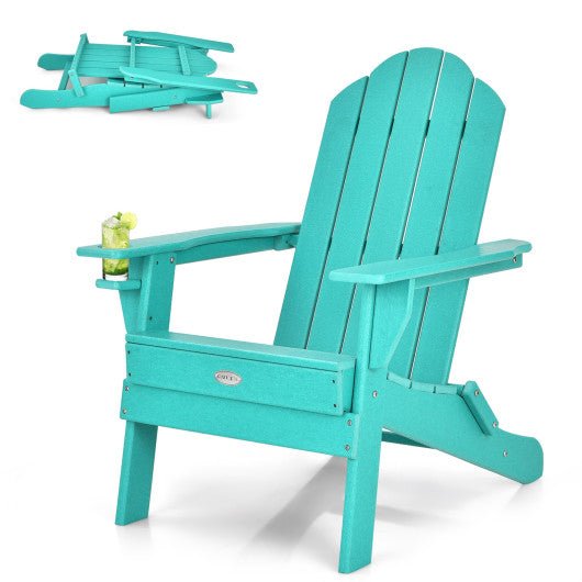  - Foldable Weather Resistant Patio Chair with Built - in Cup Holder - Outdoor Style Company