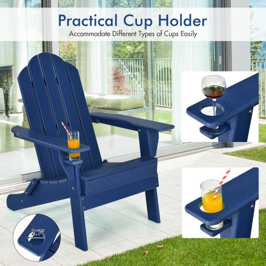  - Foldable Weather Resistant Patio Chair with Built - in Cup Holder - Outdoor Style Company