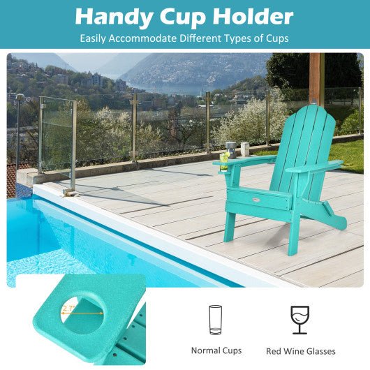  - Foldable Weather Resistant Patio Chair with Built - in Cup Holder - Outdoor Style Company