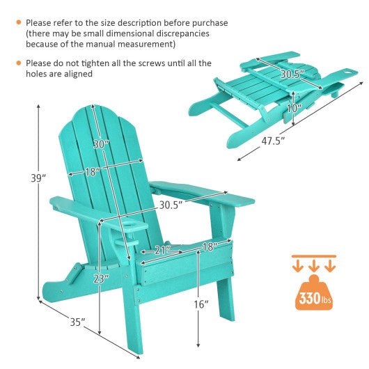  - Foldable Weather Resistant Patio Chair with Built - in Cup Holder - Outdoor Style Company