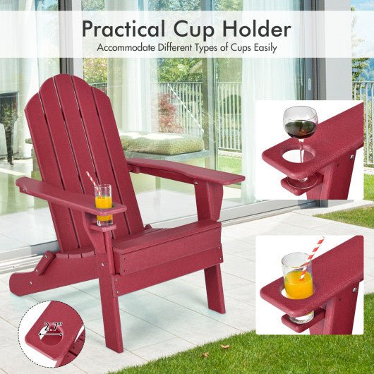  - Foldable Weather Resistant Patio Chair with Built - in Cup Holder - Outdoor Style Company