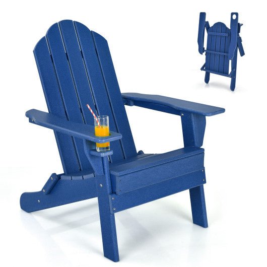  - Foldable Weather Resistant Patio Chair with Built - in Cup Holder - Outdoor Style Company