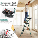  - Folding 4 - Step Ladder with Tool Tray Non - Slip Footpads and Pedals - Outdoor Style Company